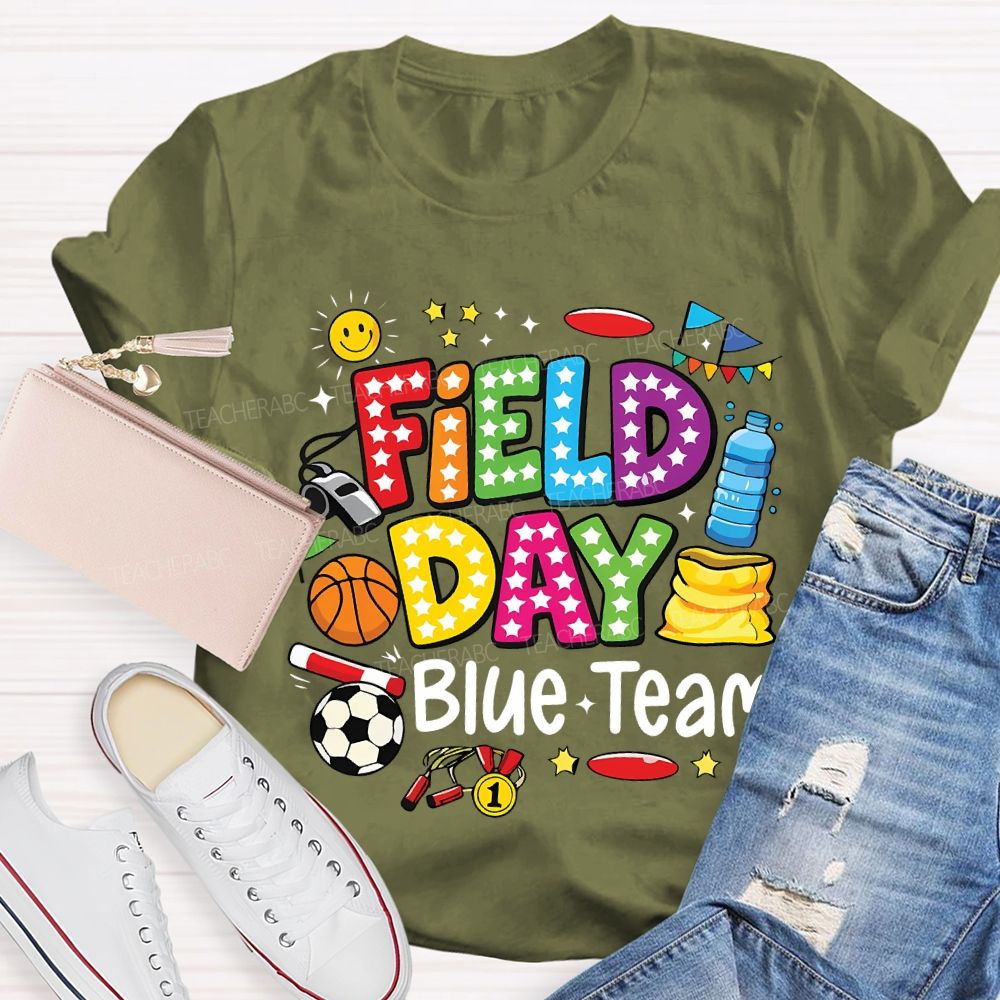 Personalized Team Name Field Day Various Ball Games Teacher T-shirt