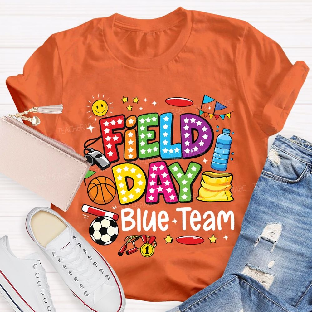 Personalized Team Name Field Day Various Ball Games Teacher T-shirt