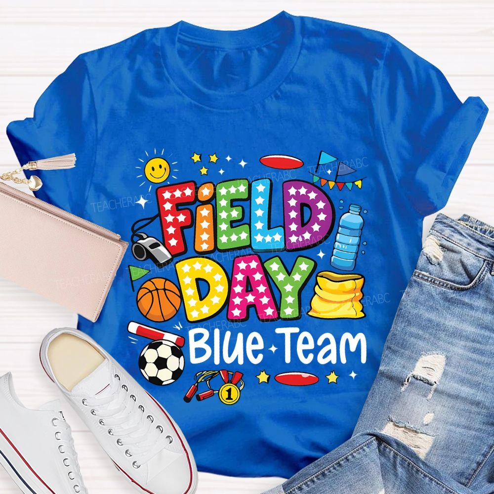 Personalized Team Name Field Day Various Ball Games Teacher T-shirt