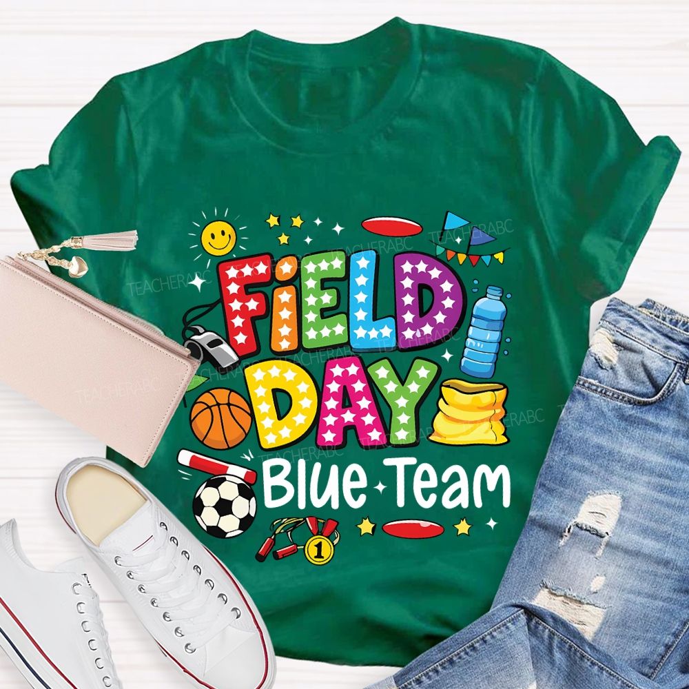 Personalized Team Name Field Day Various Ball Games Teacher T-shirt