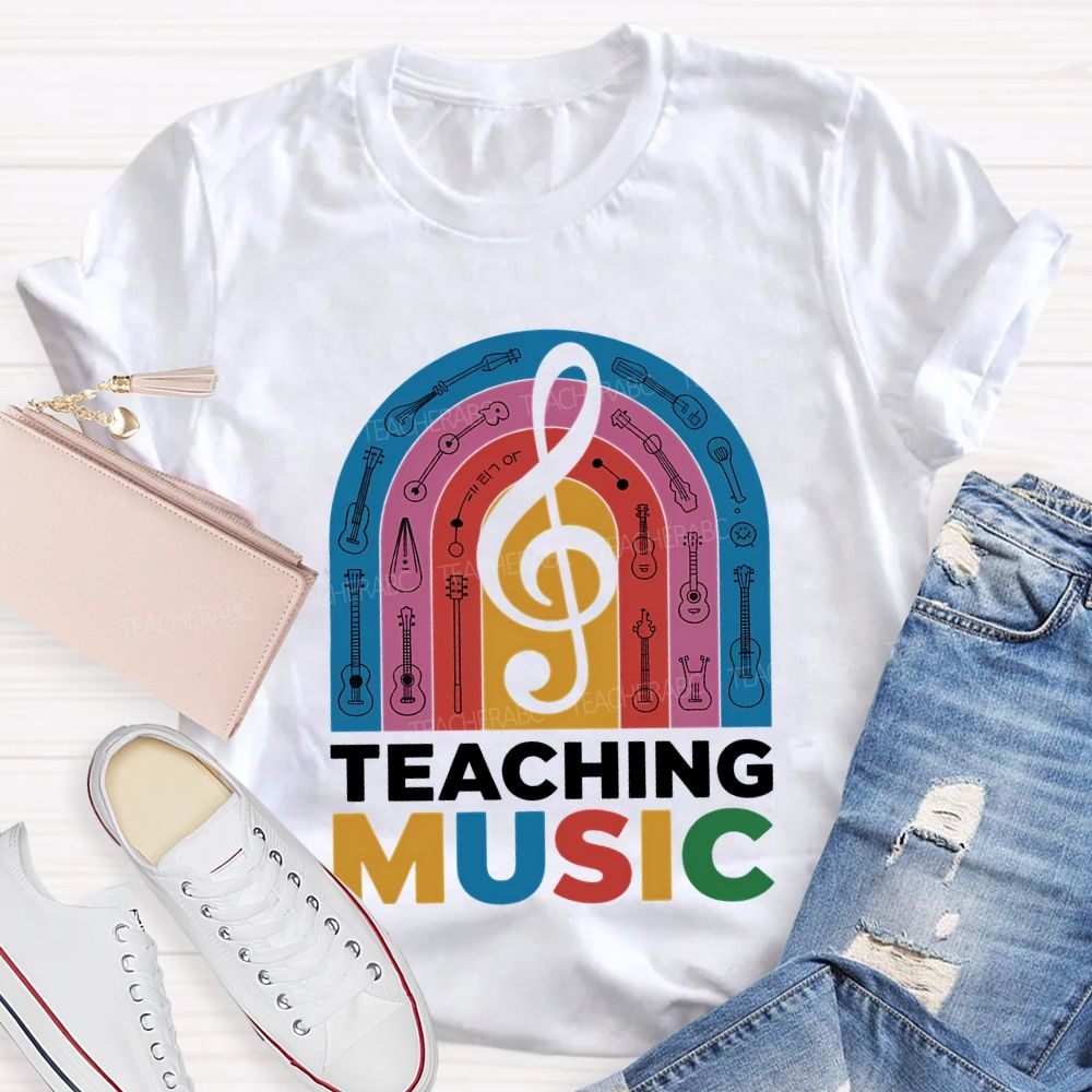 Music Teacher Colorful Notes Teacher T-shirt