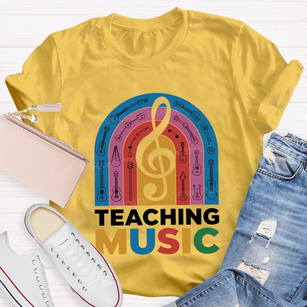 Music Teacher Colorful Notes Teacher T-shirt