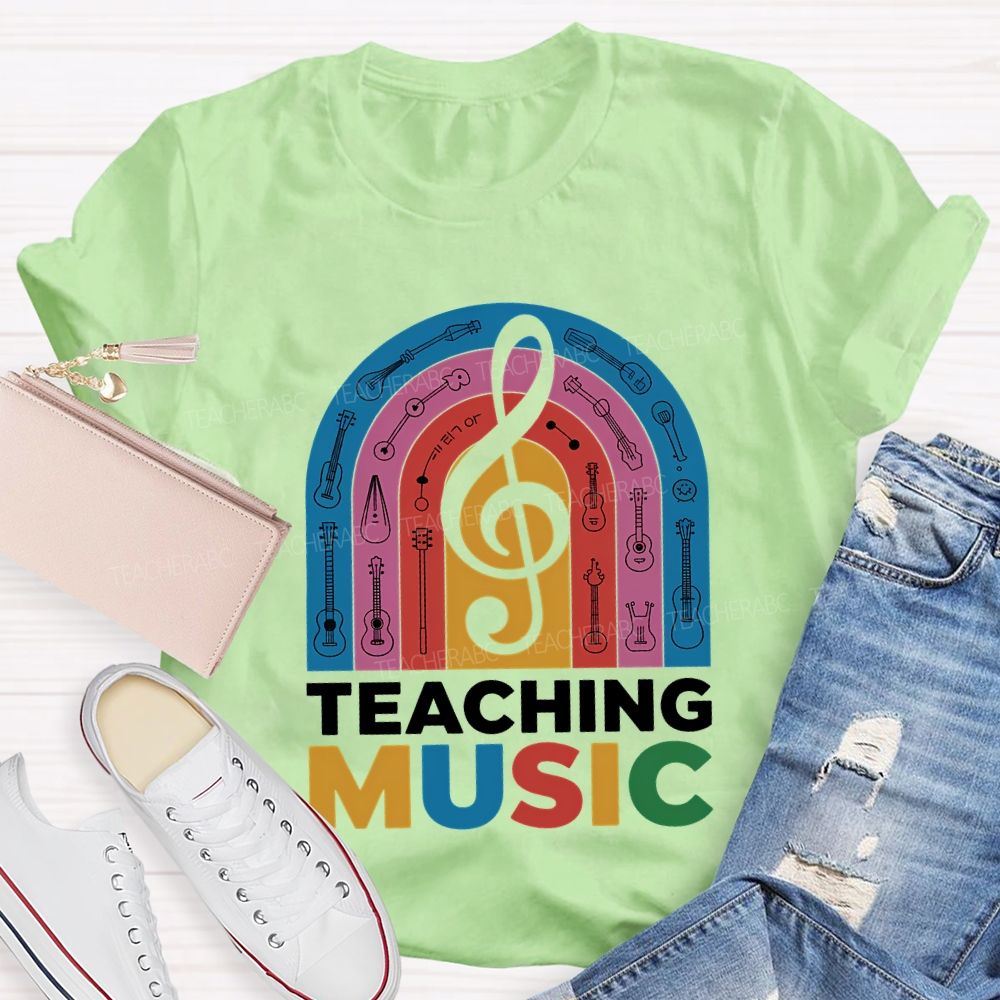 Music Teacher Colorful Notes Teacher T-shirt