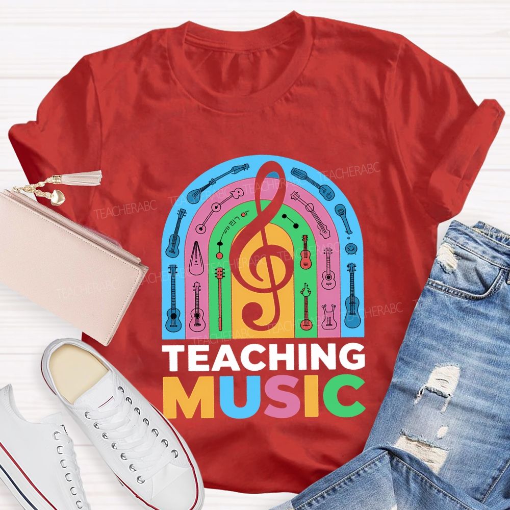 Music Teacher Colorful Notes Teacher T-shirt