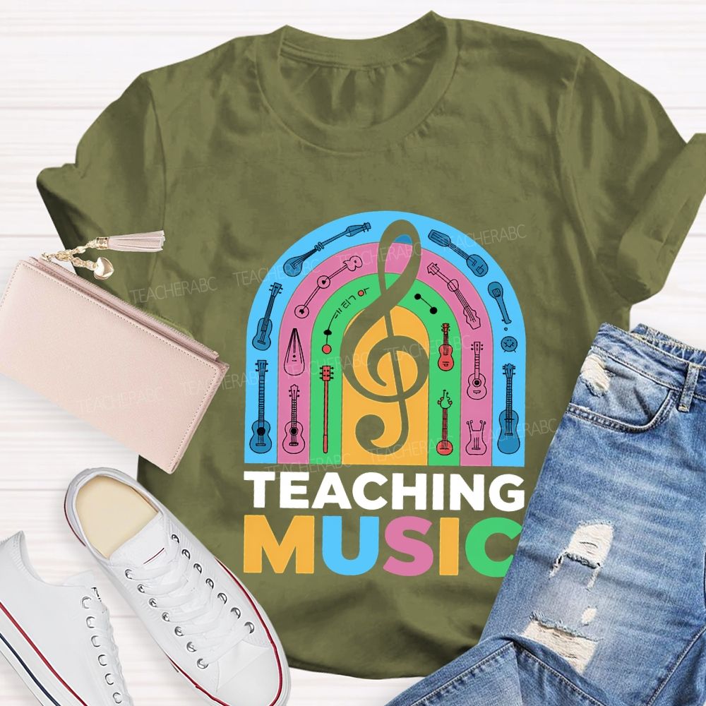 Music Teacher Colorful Notes Teacher T-shirt