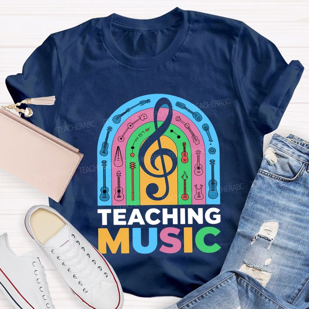 Music Teacher Colorful Notes Teacher T-shirt