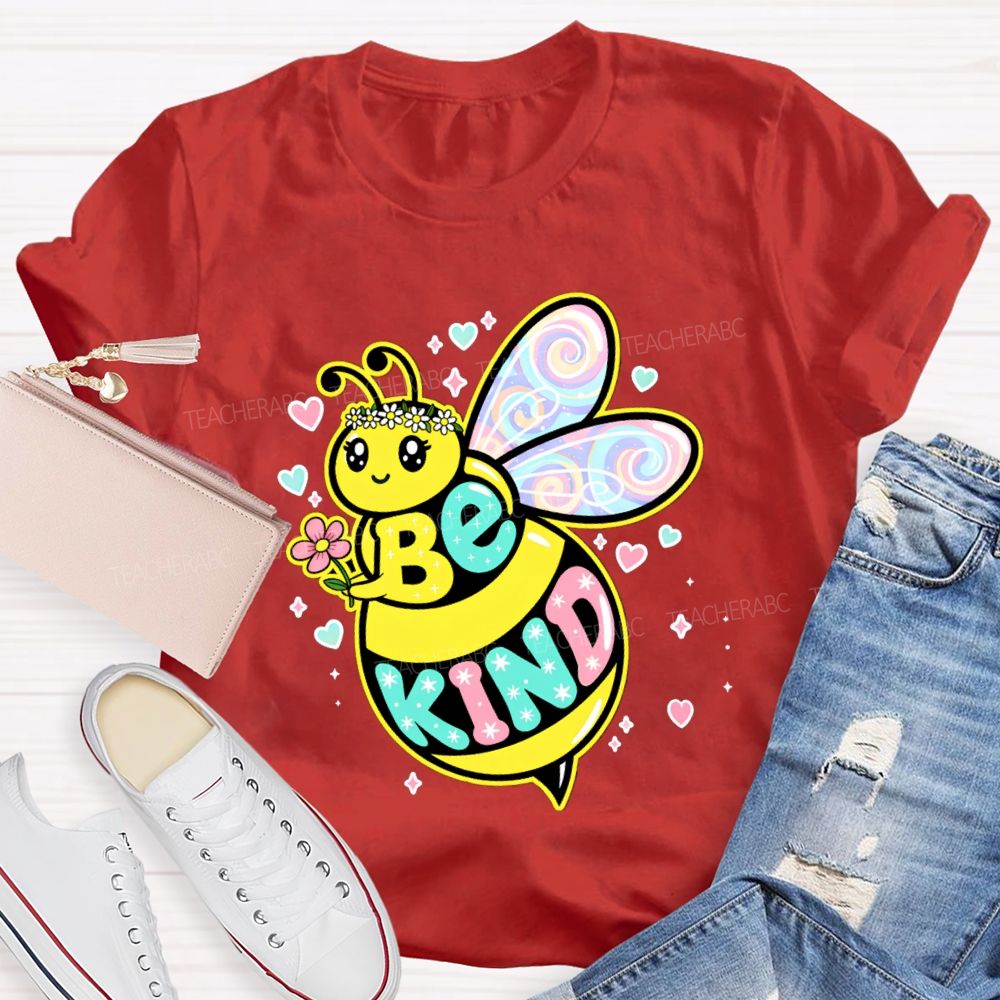 Be Kind Hearts And Bees Teacher T-shirt