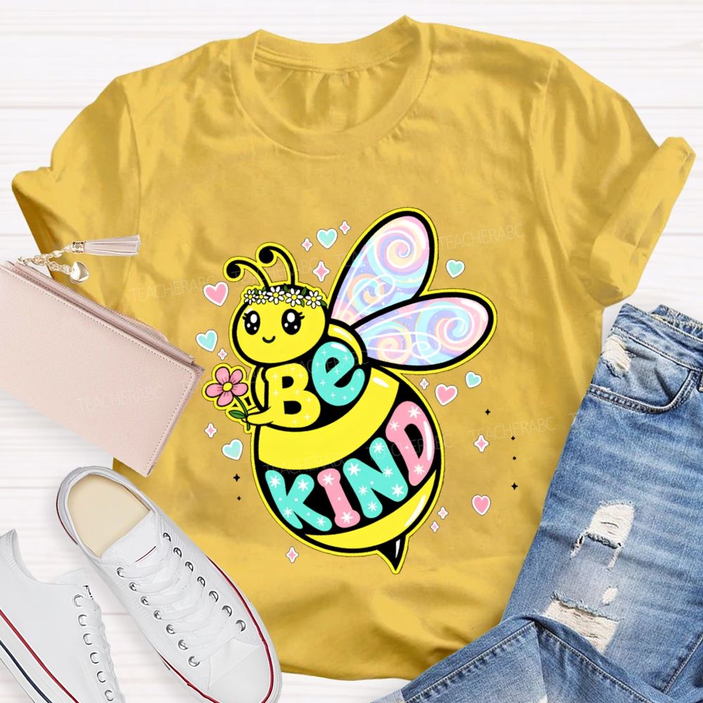 Be Kind Hearts And Bees Teacher T-shirt