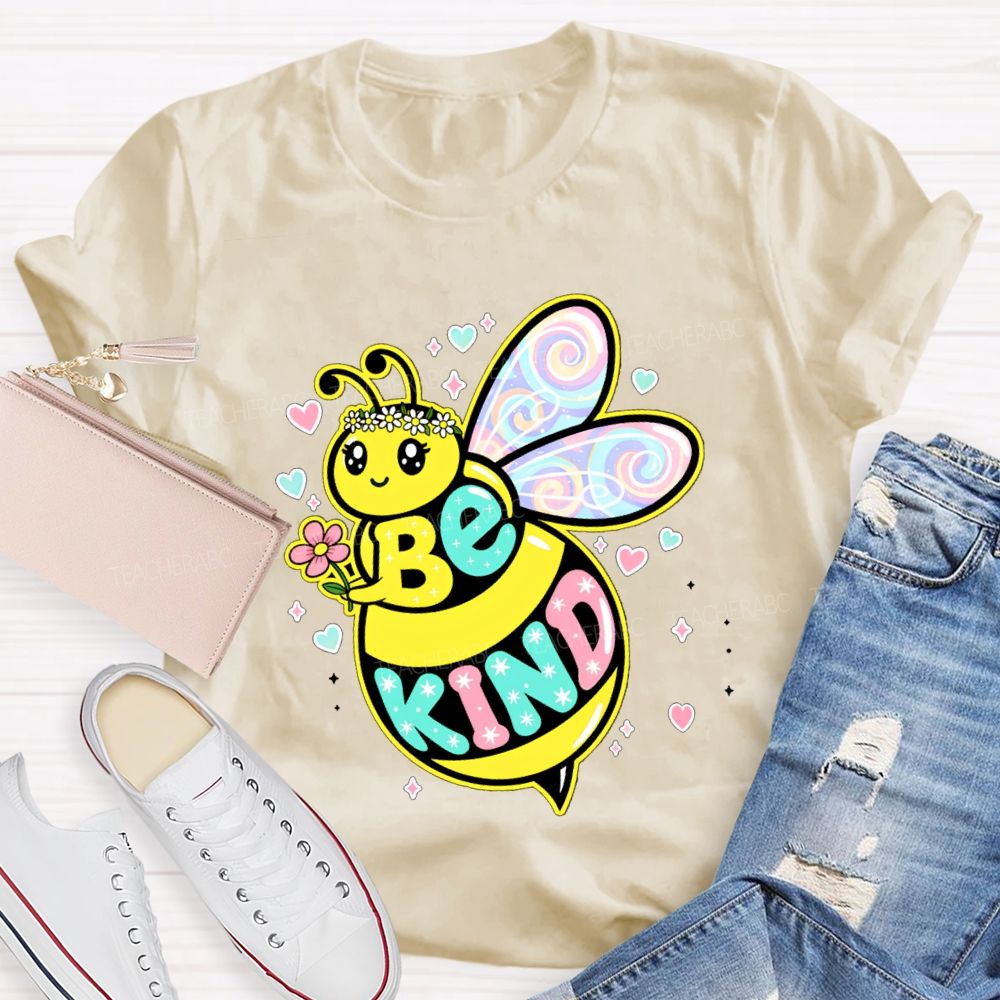 Be Kind Hearts And Bees Teacher T-shirt