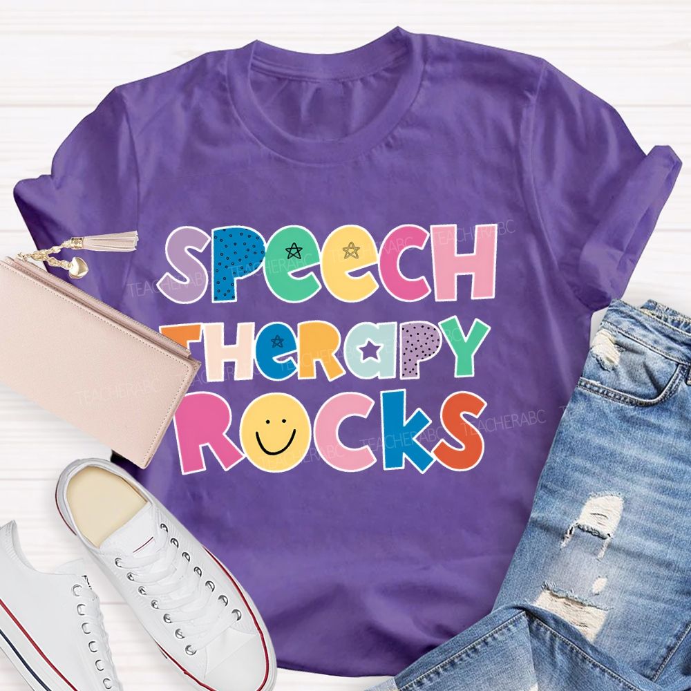 Speech Therapy Rocks  Teacher T-shirt