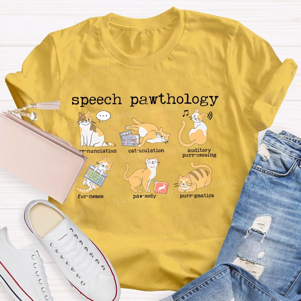 Speech Pawthology Cat   Teacher T-shirt