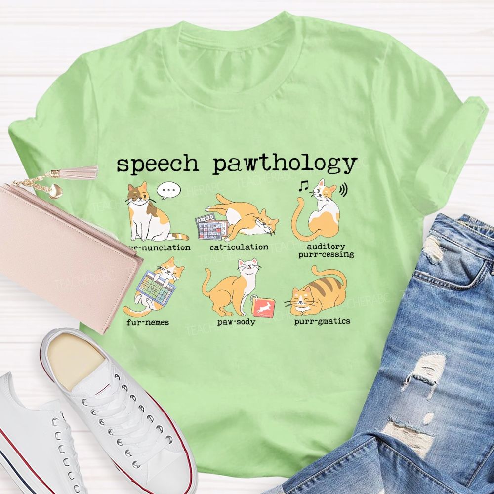 Speech Pawthology Cat   Teacher T-shirt