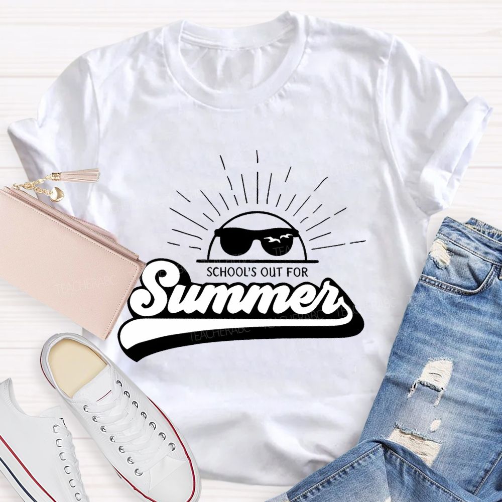 School's  Out  For  Summer  Letters  Graphic  Teacher T-shirt