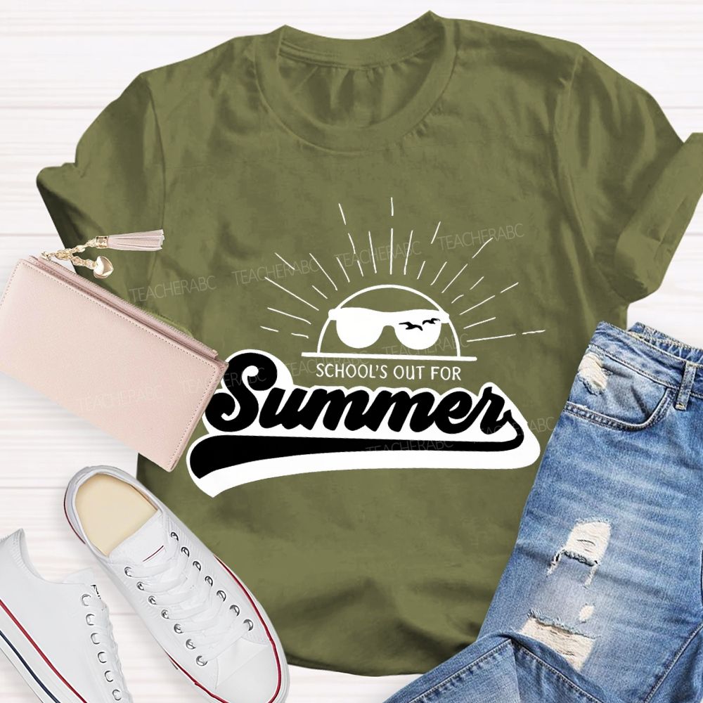 School's  Out  For  Summer  Letters  Graphic  Teacher T-shirt