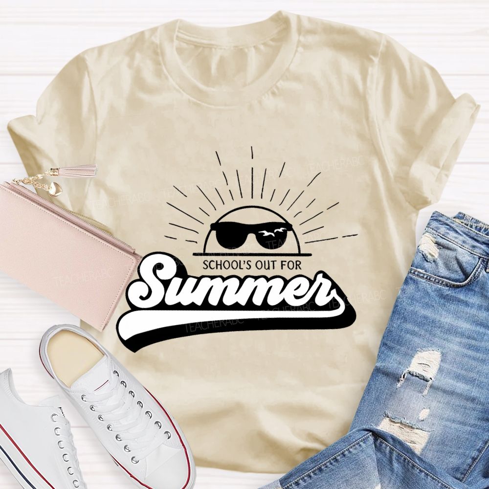 School's  Out  For  Summer  Letters  Graphic  Teacher T-shirt