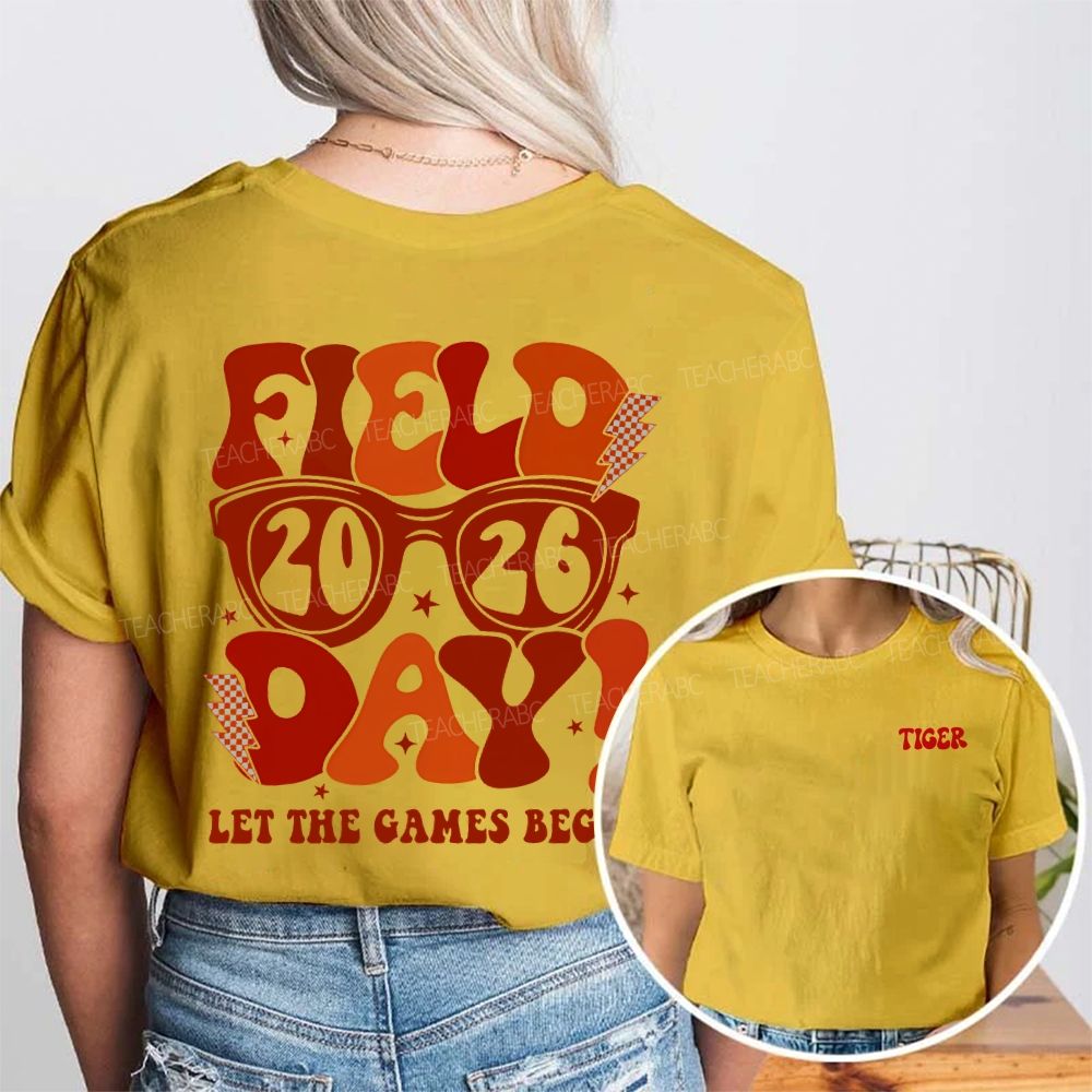 Personalized mascot Field 2026 Day Let The Games Begin Double Printed T-shirt