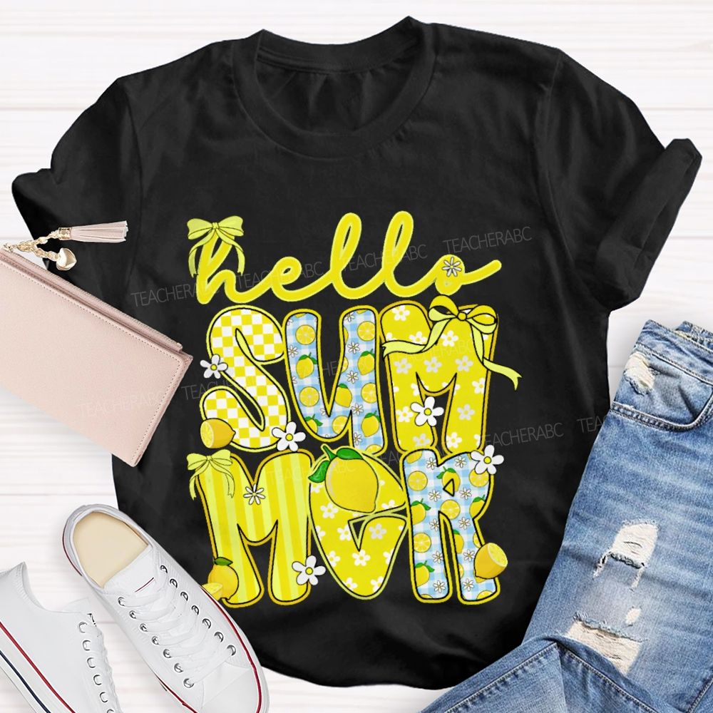 Hello Summer Lemon  Teacher T-shirt
