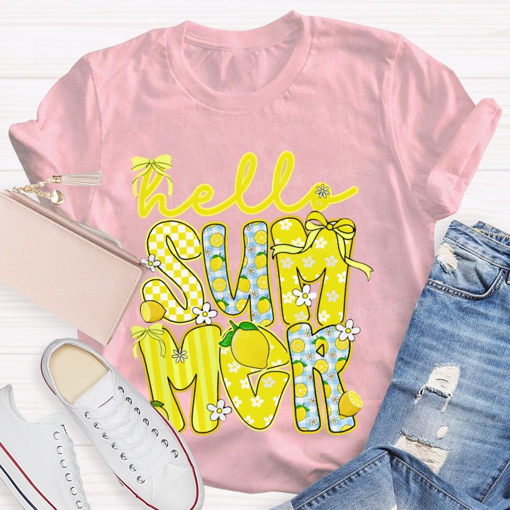 Hello Summer Lemon  Teacher T-shirt