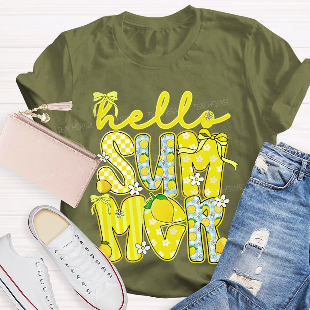Hello Summer Lemon  Teacher T-shirt
