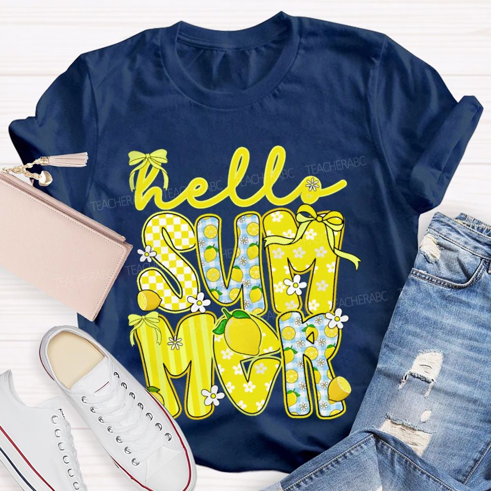 Hello Summer Lemon  Teacher T-shirt
