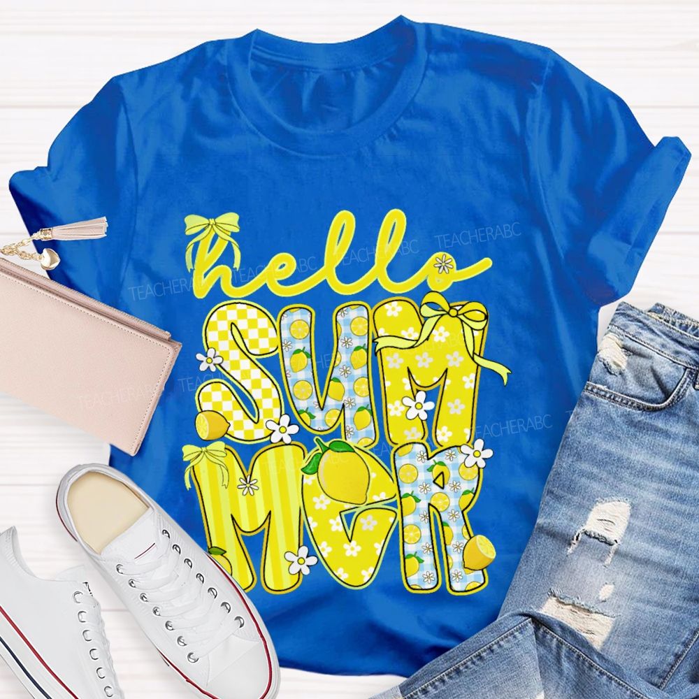 Hello Summer Lemon  Teacher T-shirt