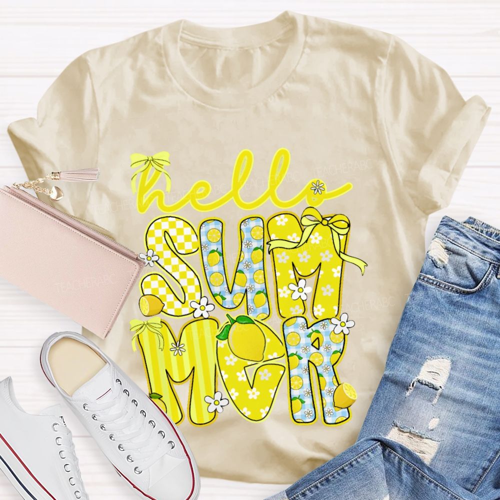 Hello Summer Lemon  Teacher T-shirt