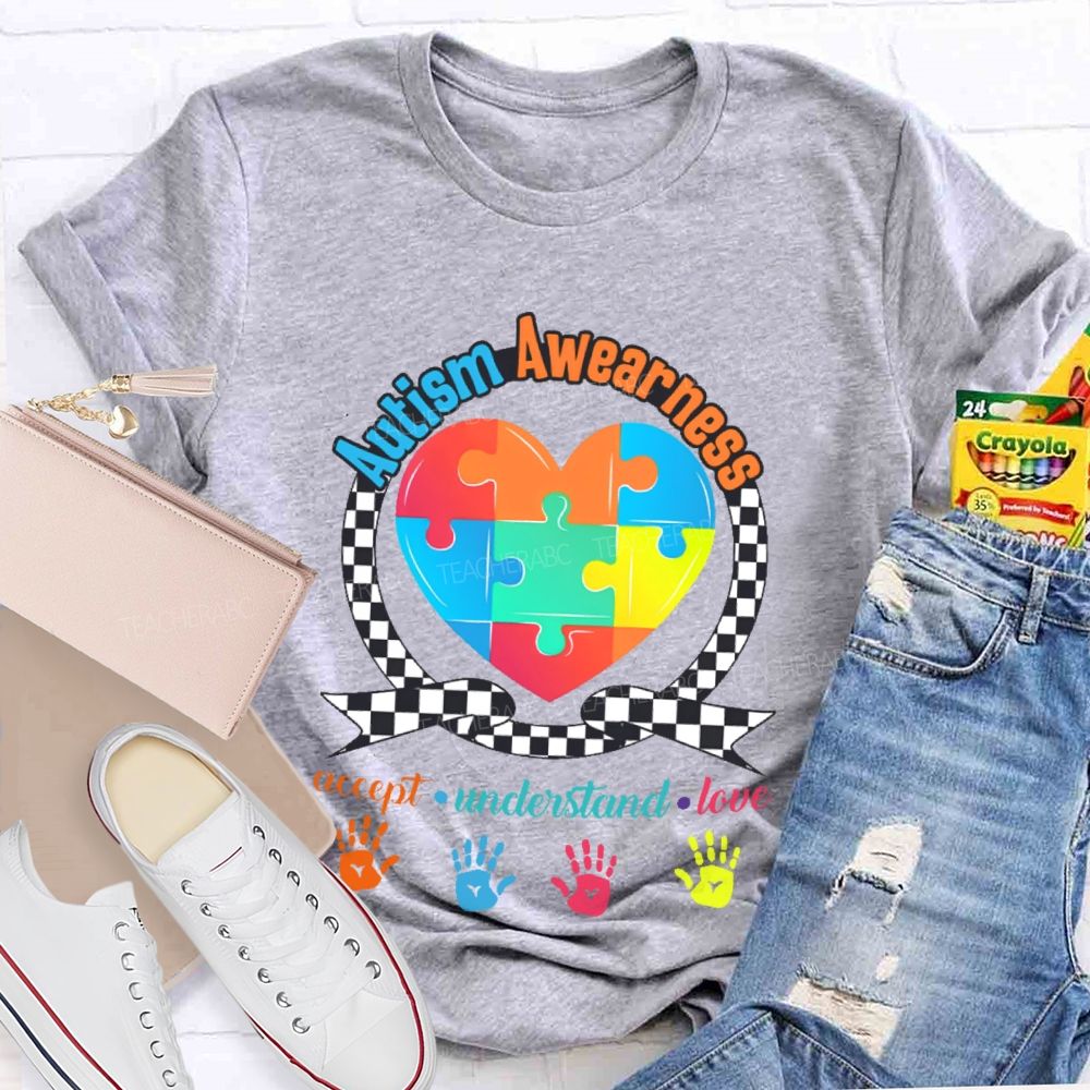 Autism Awearness  Accept Understand Love  Teacher T-shirt