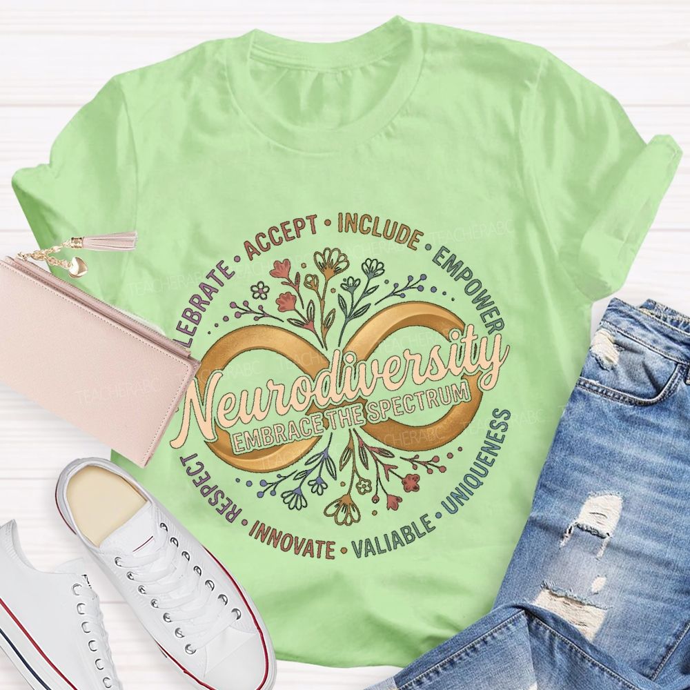 Neurodiversity Embrace The Spectrum  Teacher T-shirt