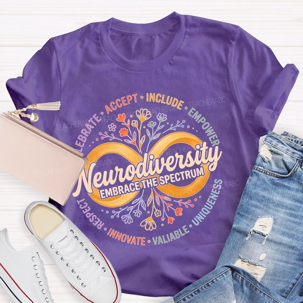 Neurodiversity Embrace The Spectrum  Teacher T-shirt