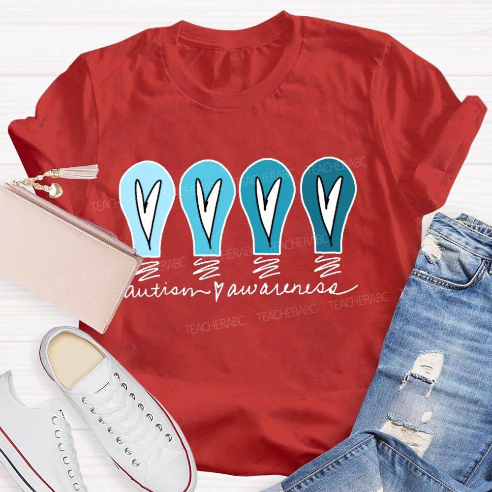 Autism Awareness Love Light Bulb  Teacher T-shirt