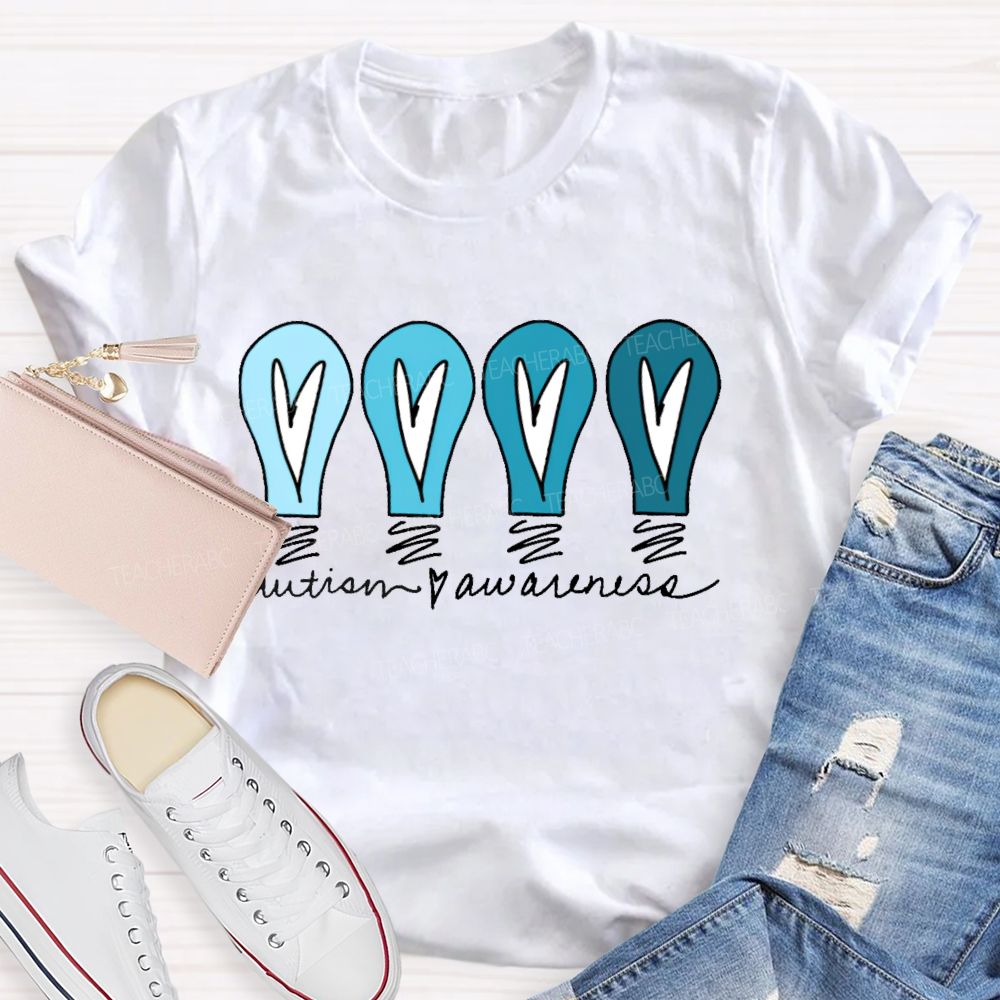 Autism Awareness Love Light Bulb  Teacher T-shirt