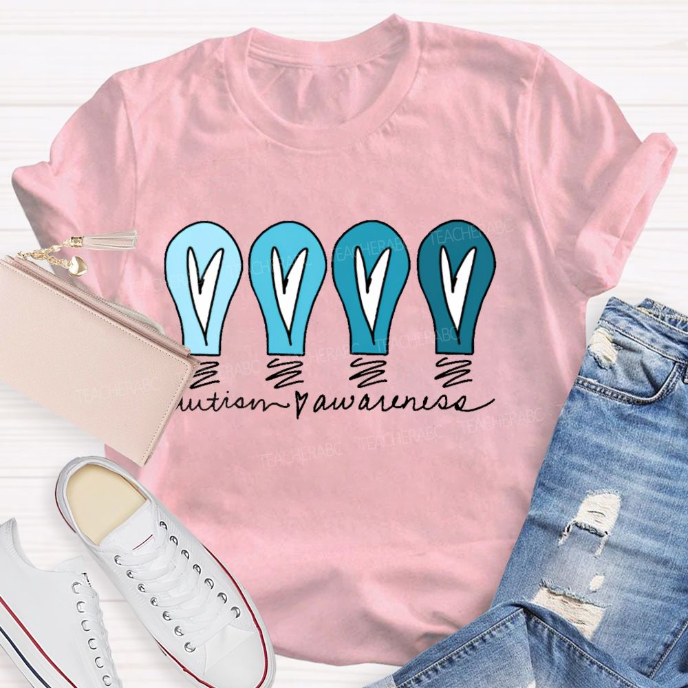 Autism Awareness Love Light Bulb  Teacher T-shirt
