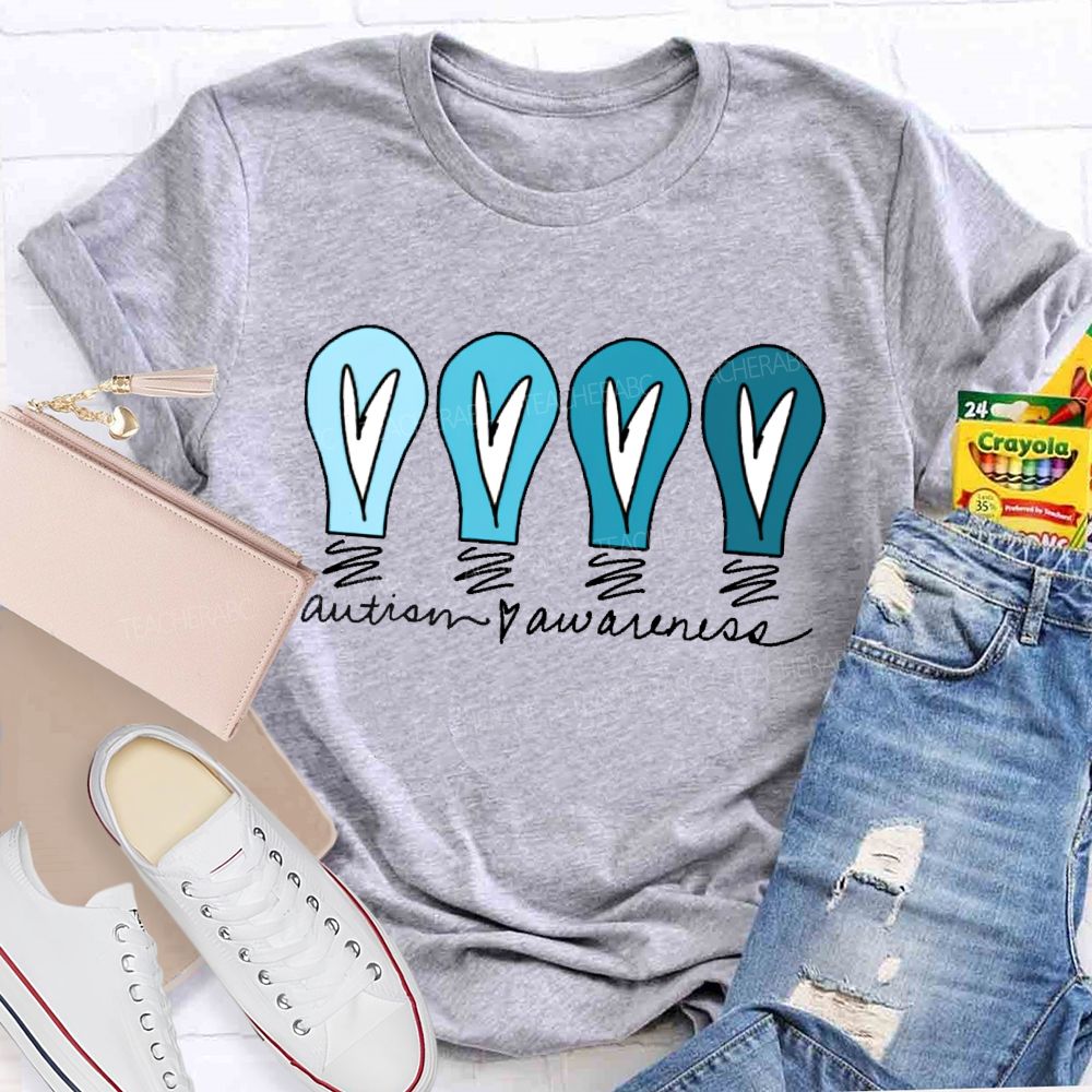 Autism Awareness Love Light Bulb  Teacher T-shirt