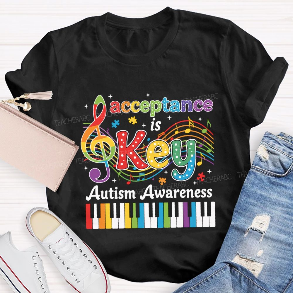Acceptance Is Key Autism Awareness Teacher T-shirt