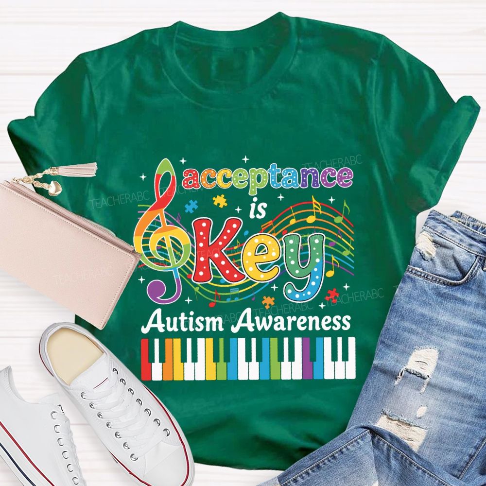 Acceptance Is Key Autism Awareness Teacher T-shirt