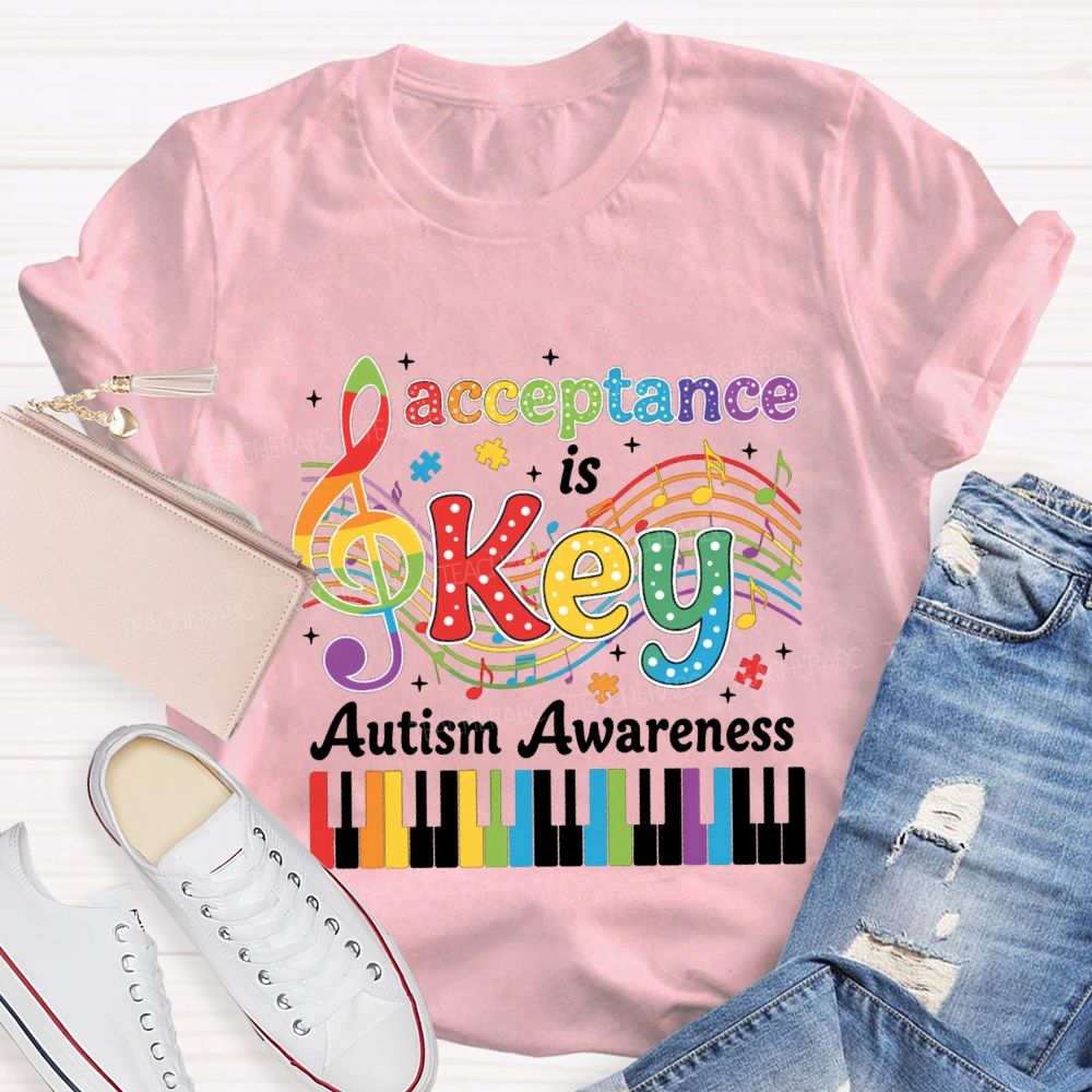 Acceptance Is Key Autism Awareness Teacher T-shirt