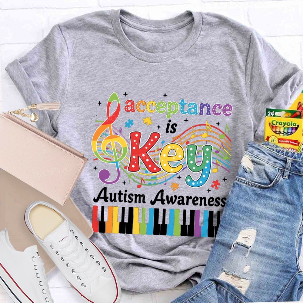 Acceptance Is Key Autism Awareness Teacher T-shirt
