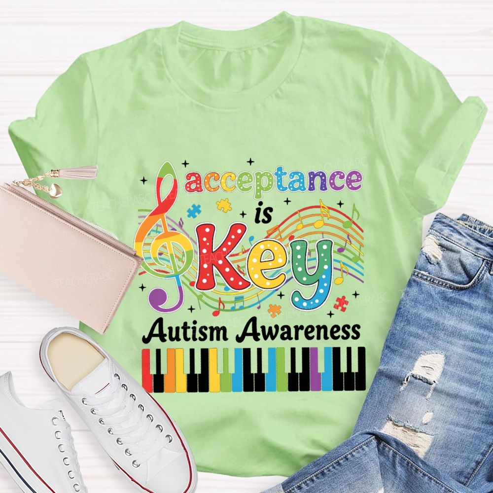 Acceptance Is Key Autism Awareness Teacher T-shirt