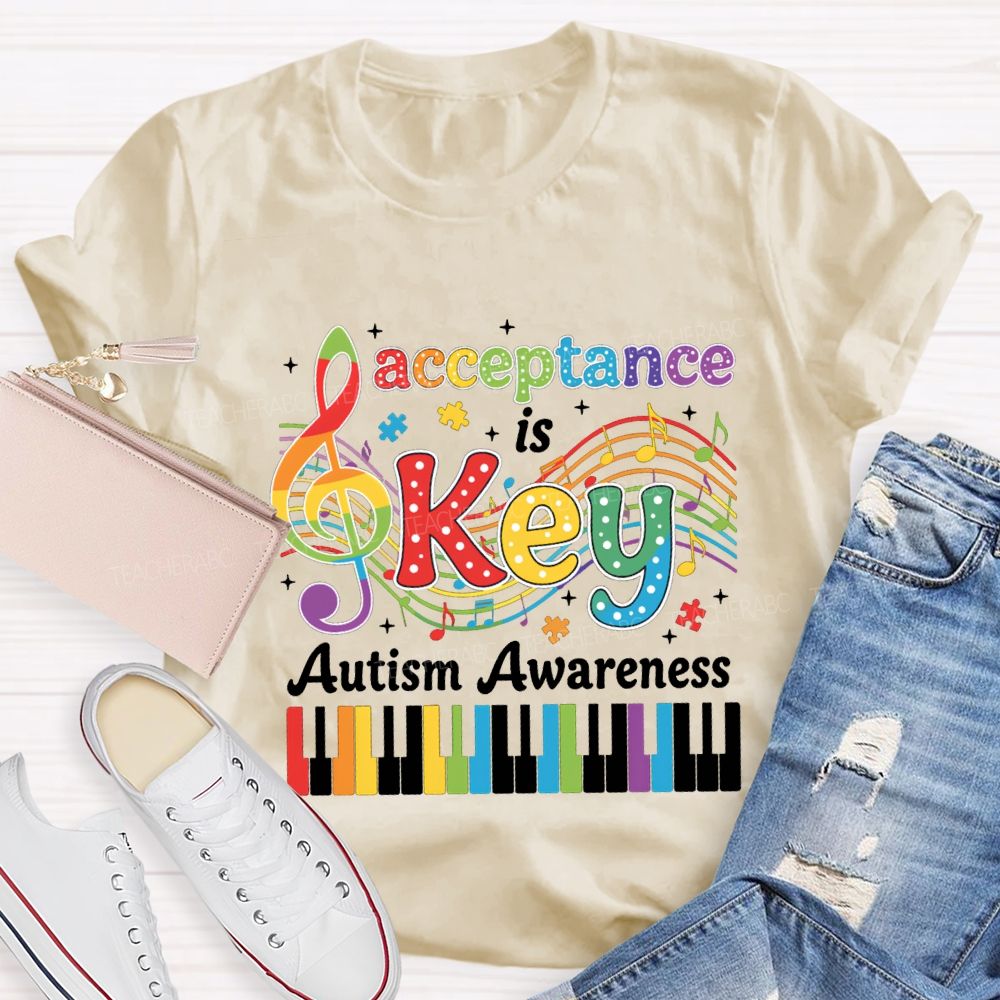 Acceptance Is Key Autism Awareness Teacher T-shirt