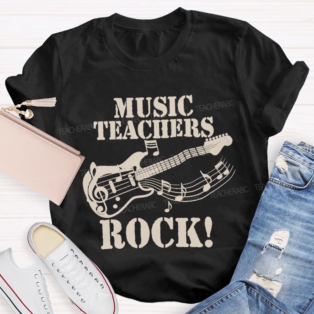 Music Teacher Rock Give Me A Guitar Teacher T-shirt