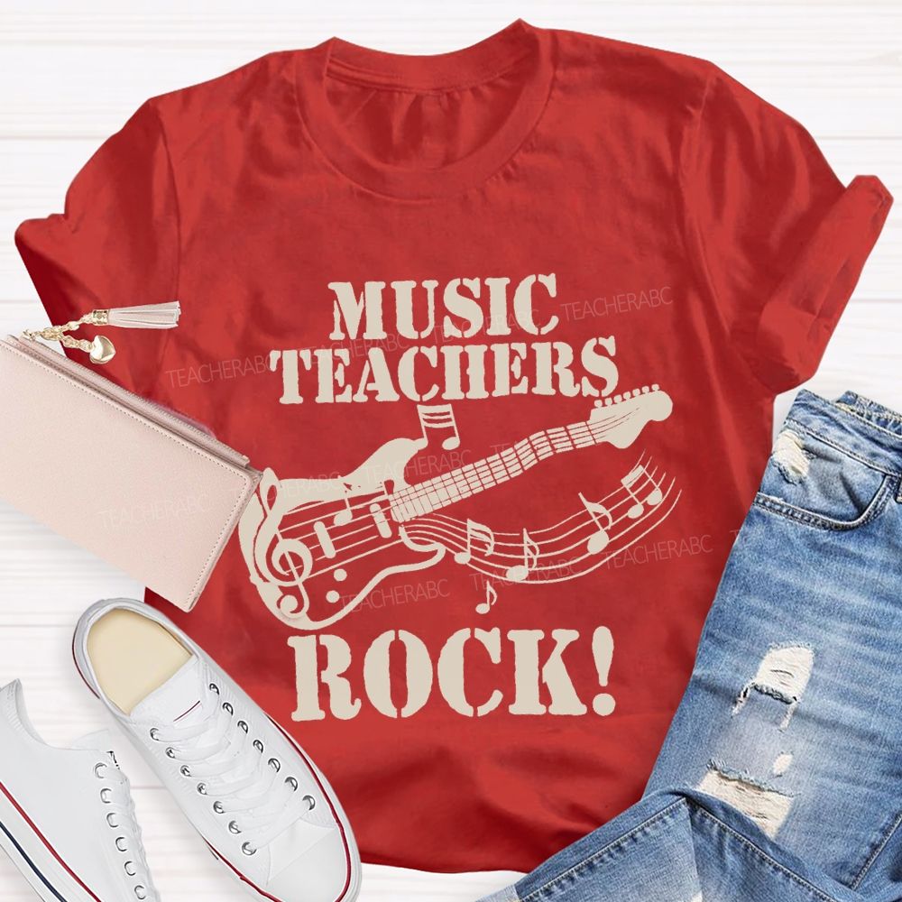 Music Teacher Rock Give Me A Guitar Teacher T-shirt