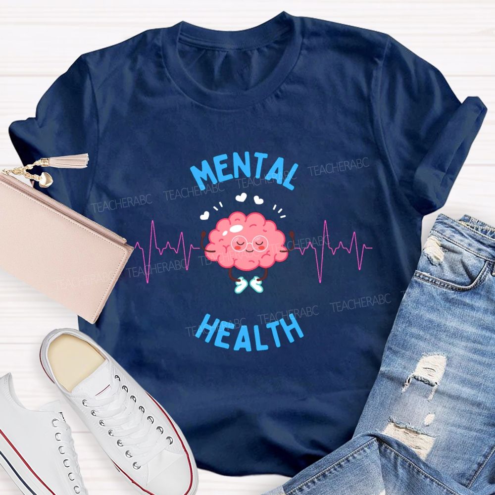 Mental Health Hearts Linked Together Teacher T-shirt