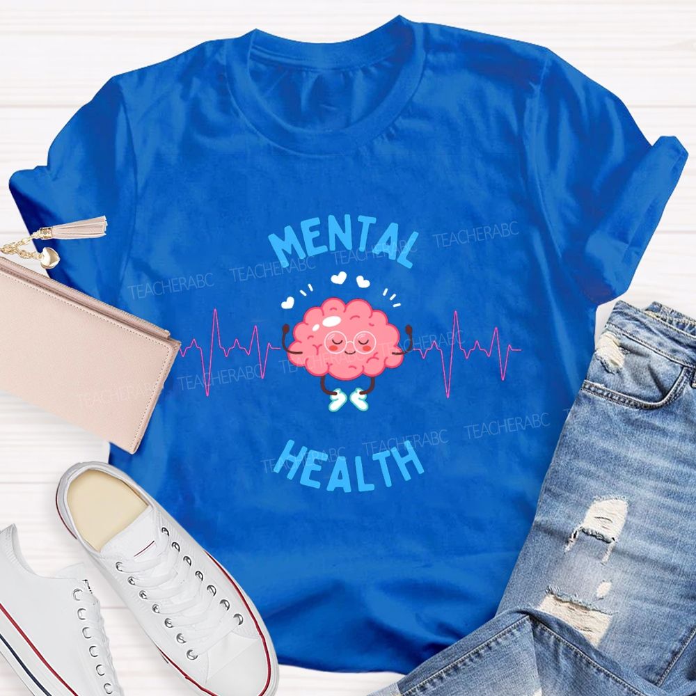 Mental Health Hearts Linked Together Teacher T-shirt