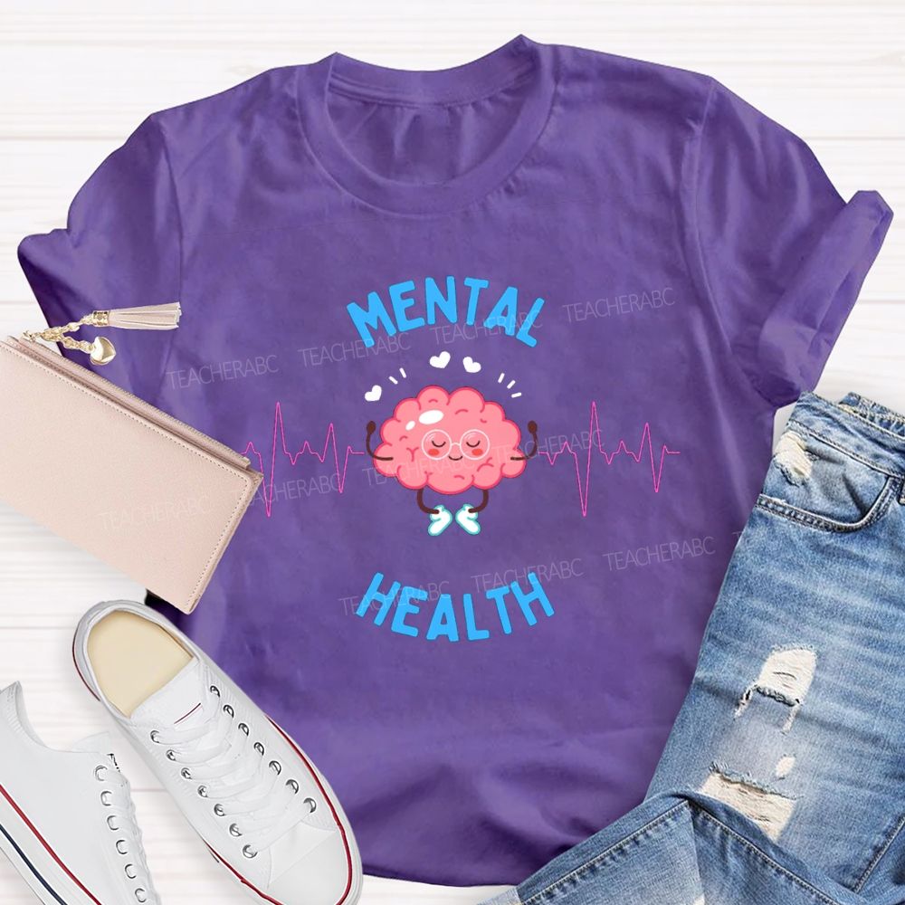 Mental Health Hearts Linked Together Teacher T-shirt