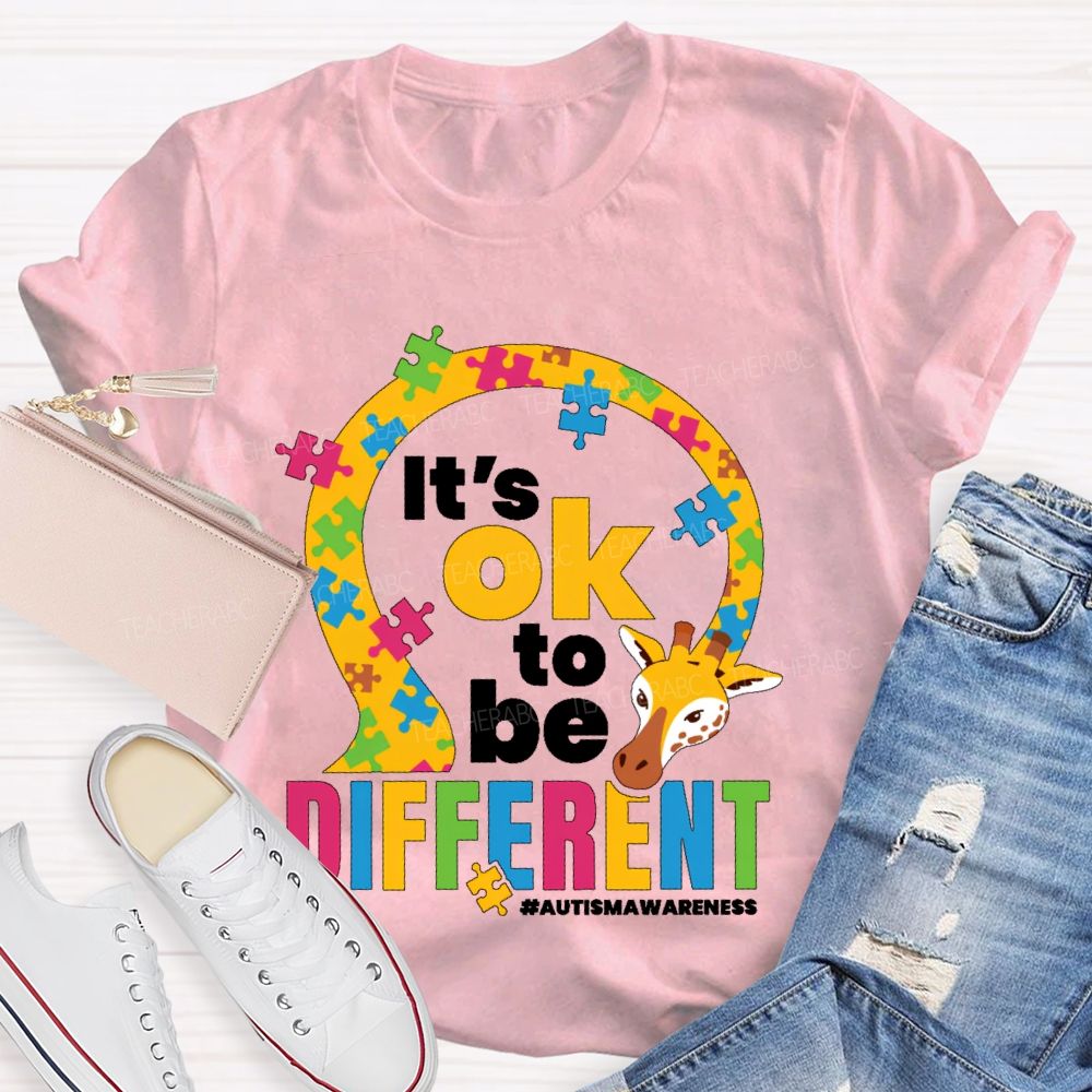 It's Ok To Be Different Autism Awareness  Graphic  Teacher T-shirt
