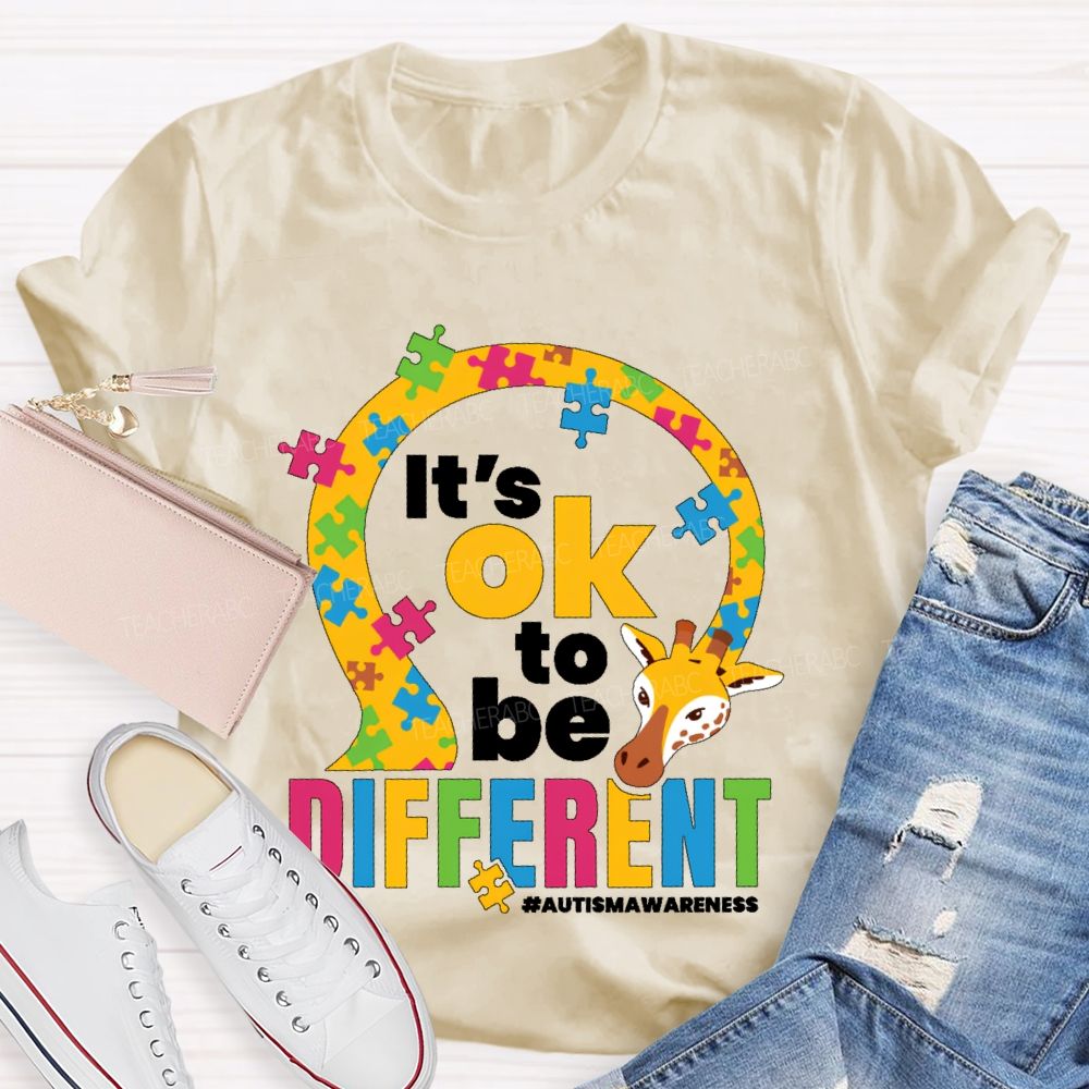 It's Ok To Be Different Autism Awareness  Graphic  Teacher T-shirt