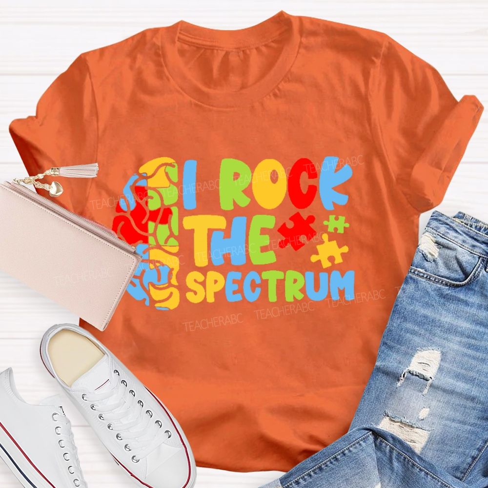 I Rock The Spectrum  Teacher T-shirt