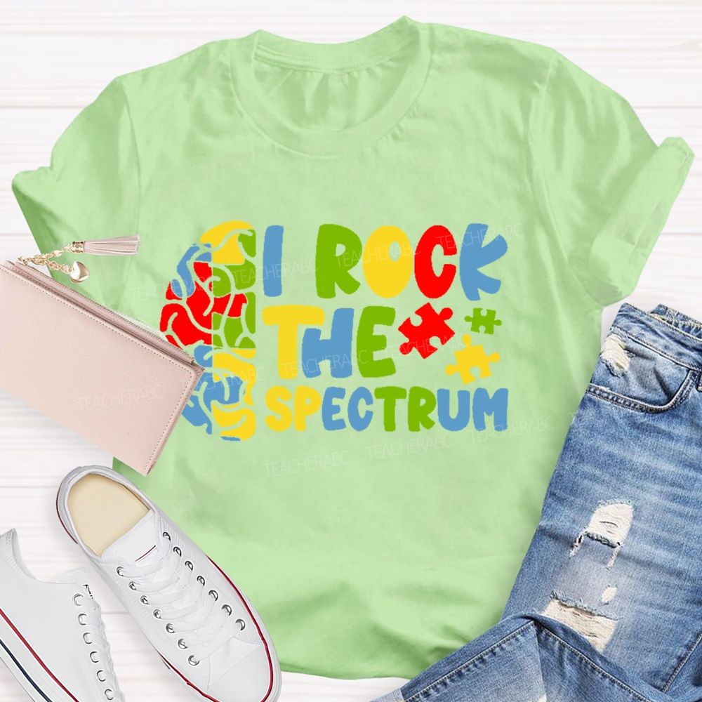 I Rock The Spectrum  Teacher T-shirt