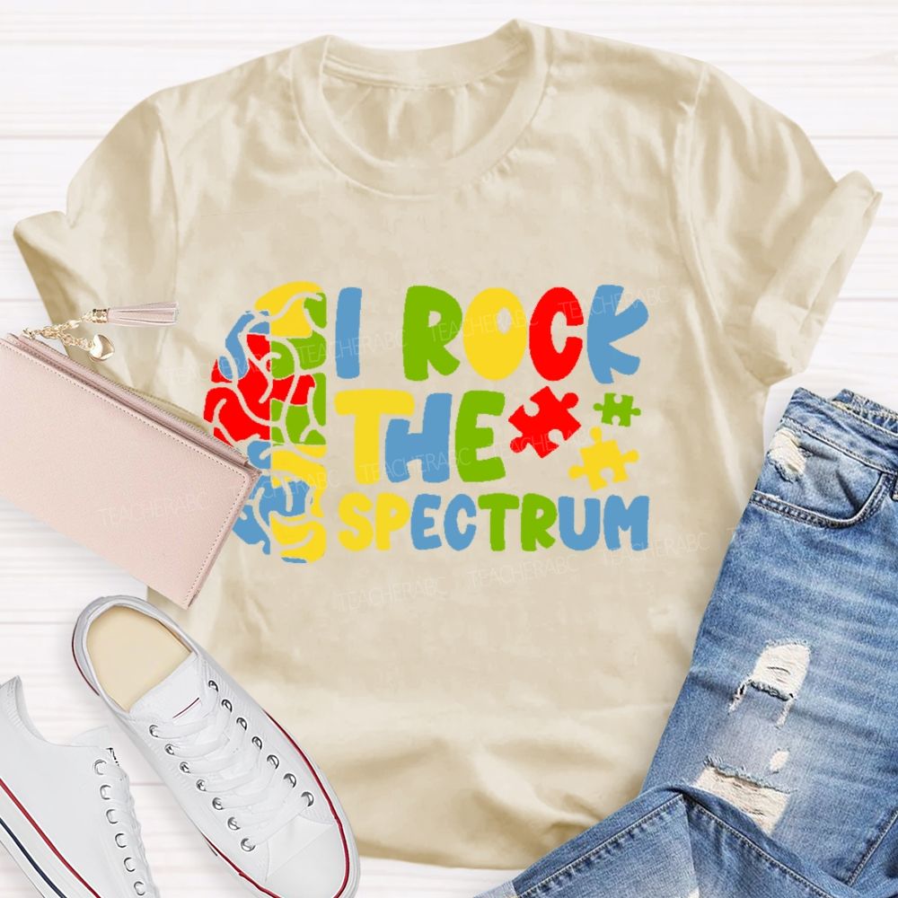 I Rock The Spectrum  Teacher T-shirt