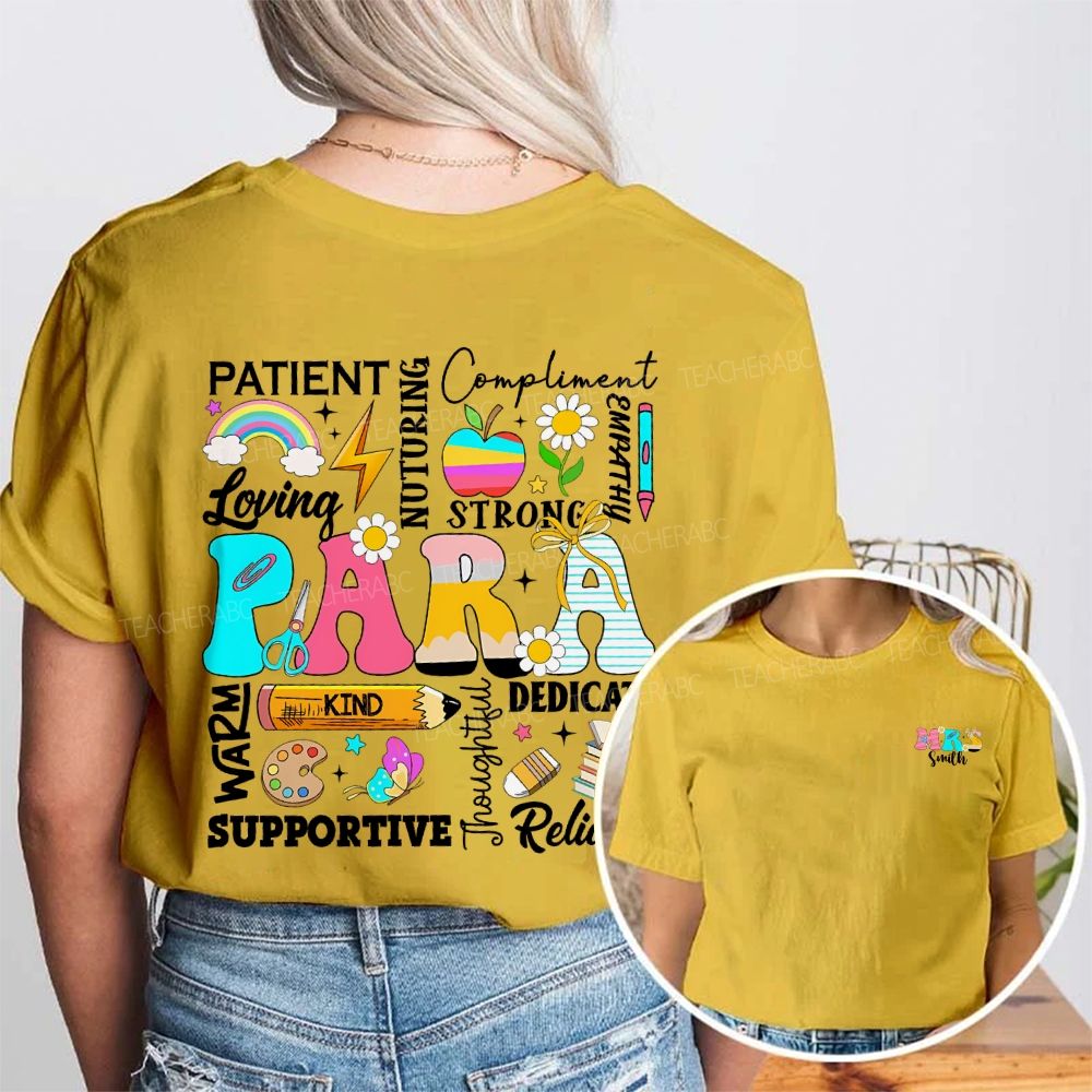 Personalized Name Para Patient Loving  Strong Supportive Reliable Compliment Double Printed T-shirt